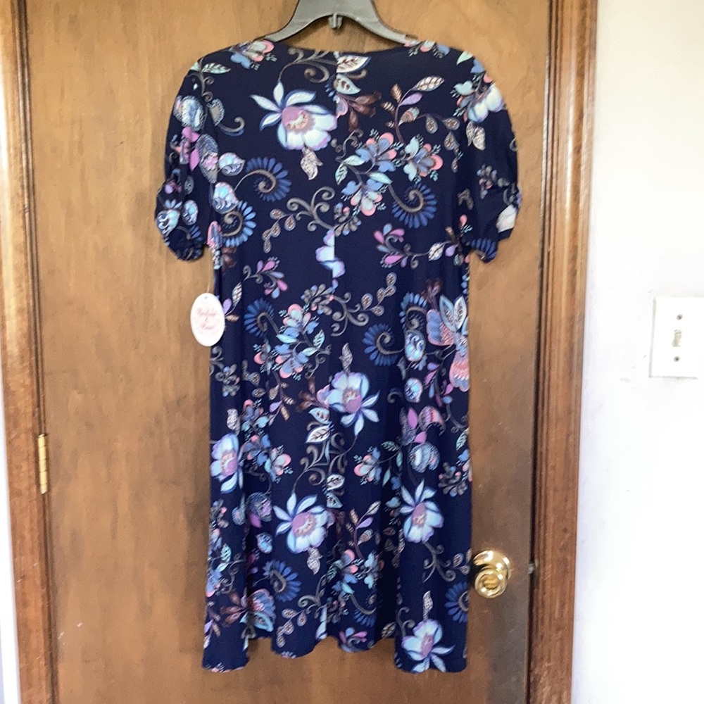 Harlow & Rose dress floral print pullover soft with stretch casual boho M - Picture 16 of 17